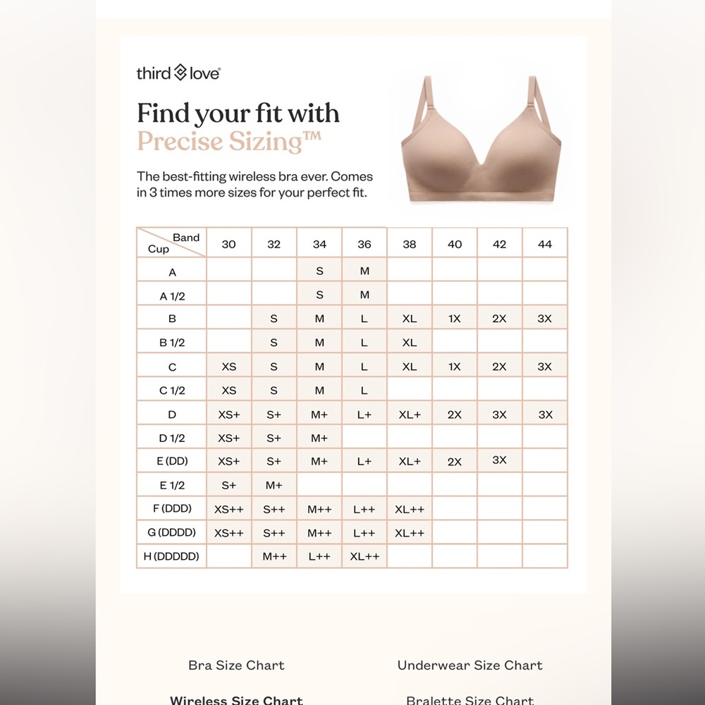 NWT THIRD LOVE SIZE SM+ WIRELESS PLUNGE BRA IN EVENING SAND. - Picture 2 of 8